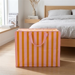 Rex London - Opbevaringspose til dyner - Striber Pink/Orange